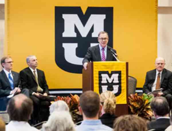 MU leaders at the 2013 announcement.