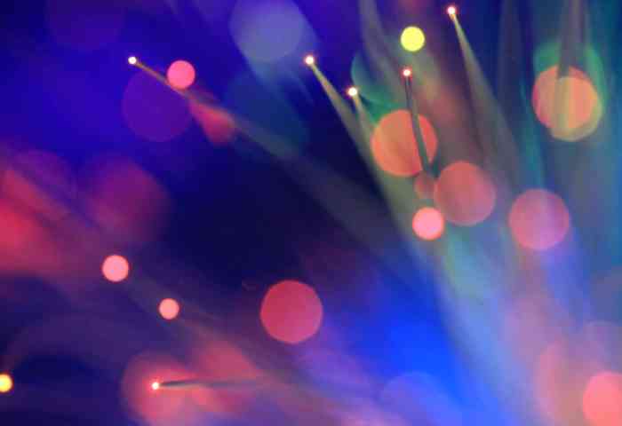 Abstract view of brightly colored lights.