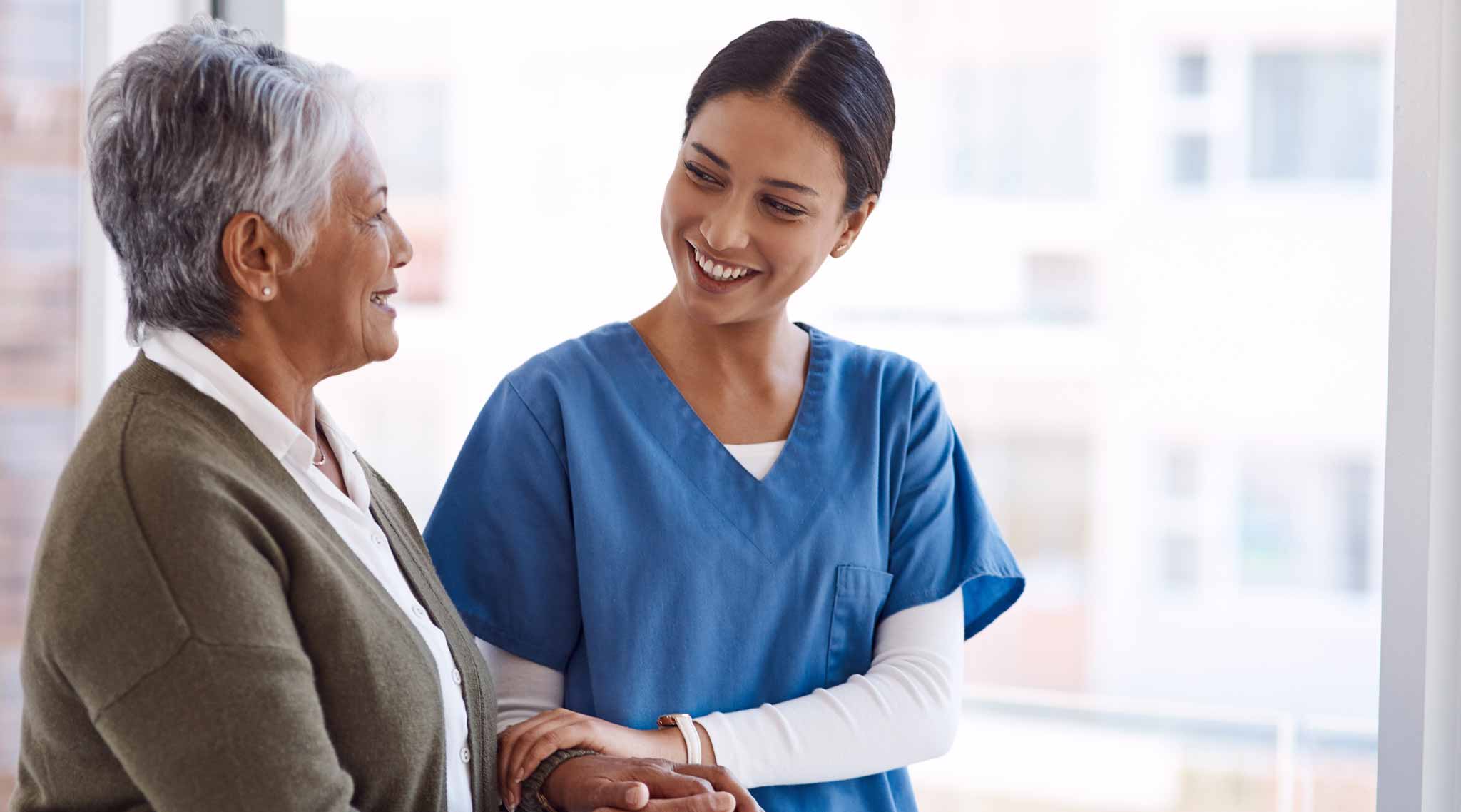 Nurse comforting a patient.
