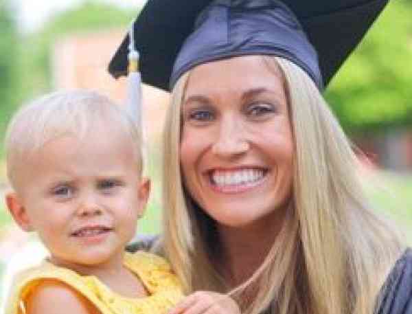 Lindsay Clubine Buchholz and her daughter at graduation.