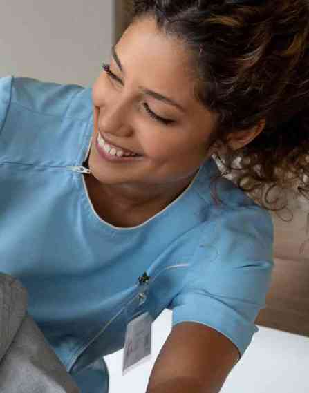 Care manager with patient.