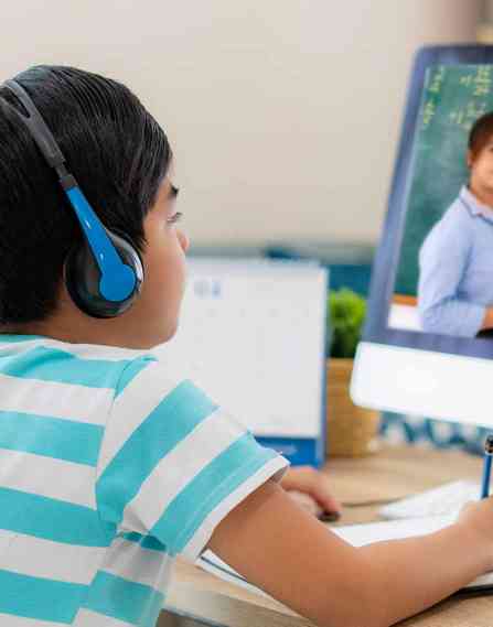 Teacher on a computer screen.