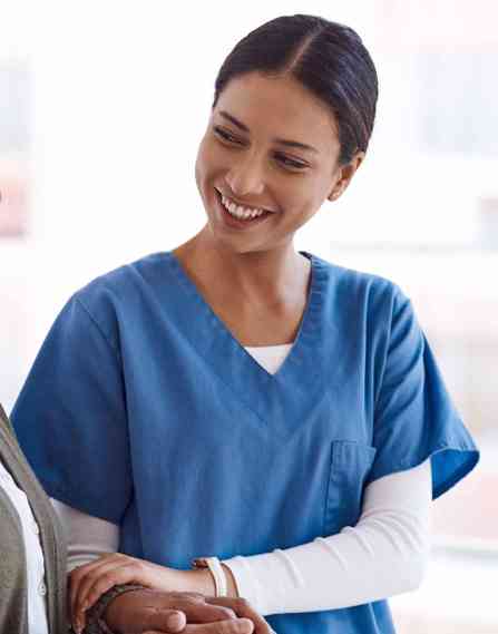 Nurse comforting a patient.