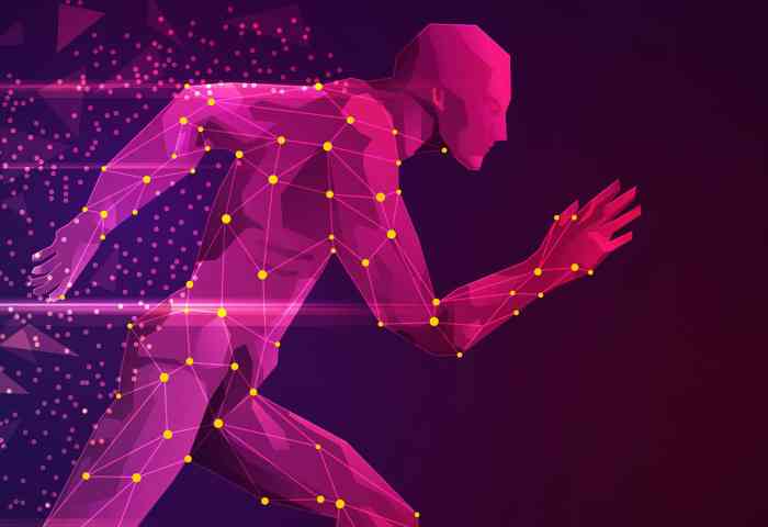 A digital illustration of someone running.