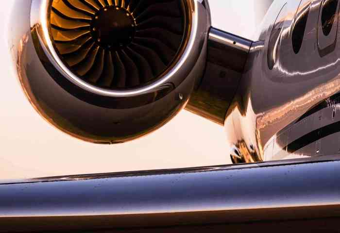 Corporate Jet at sunset.
