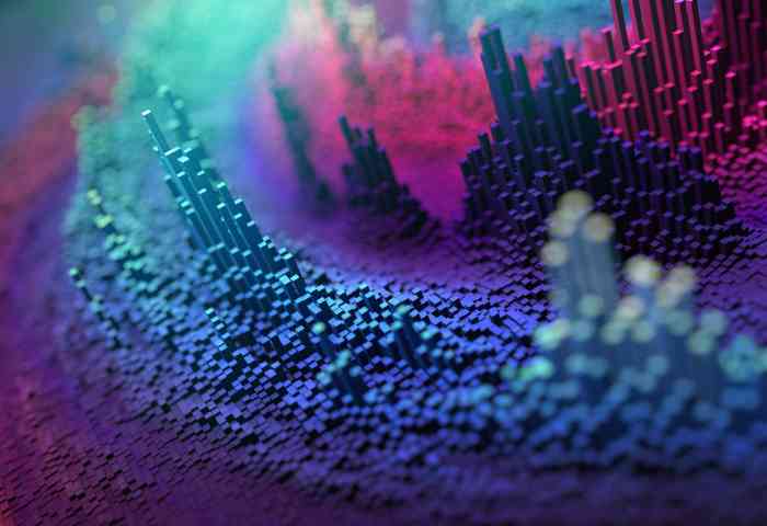 Big Data futuristic background. 3D render.