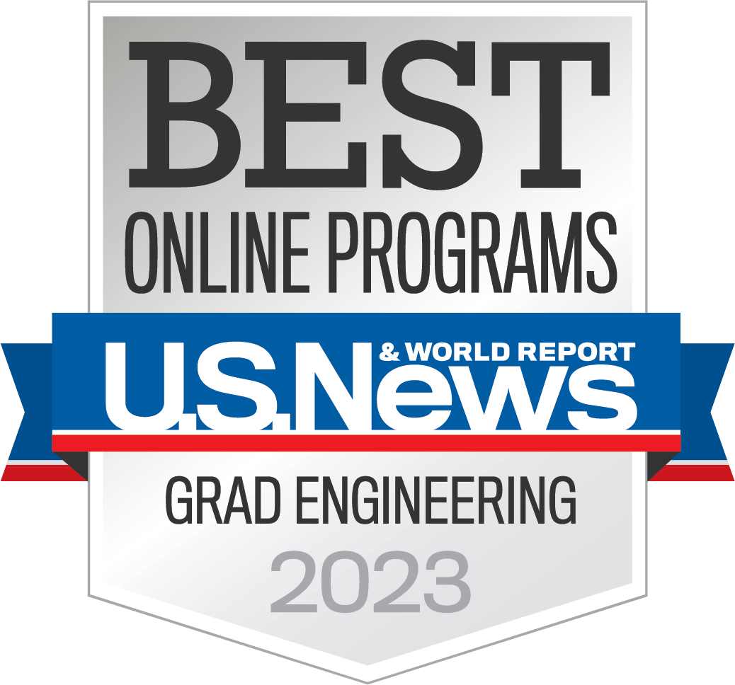 Best Online Programs U.S. News and World Report Grad Engineering 2023 Badge.